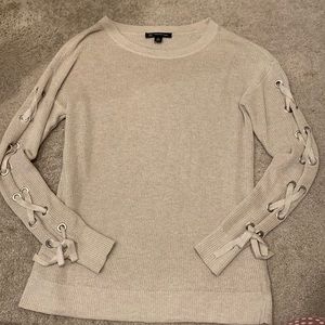 Tan Shimmer Crew Neck Sweater